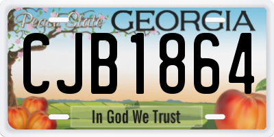 GA license plate CJB1864
