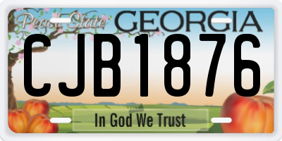 GA license plate CJB1876