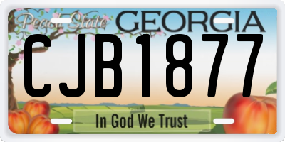 GA license plate CJB1877