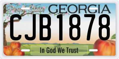 GA license plate CJB1878