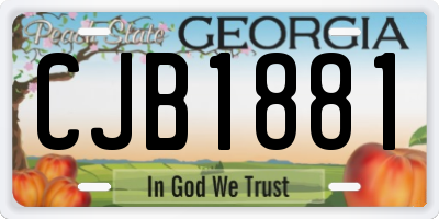 GA license plate CJB1881