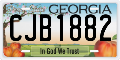 GA license plate CJB1882