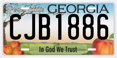 GA license plate CJB1886