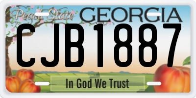 GA license plate CJB1887