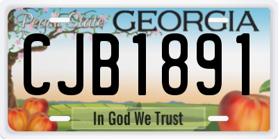 GA license plate CJB1891