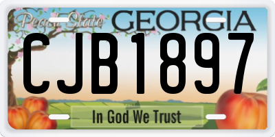 GA license plate CJB1897
