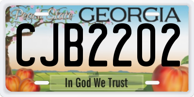 GA license plate CJB2202