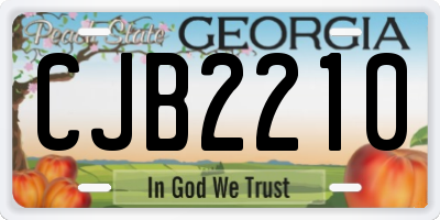 GA license plate CJB2210
