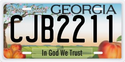 GA license plate CJB2211