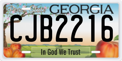 GA license plate CJB2216