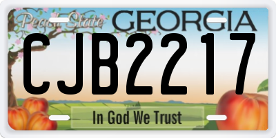 GA license plate CJB2217