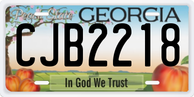 GA license plate CJB2218