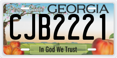 GA license plate CJB2221