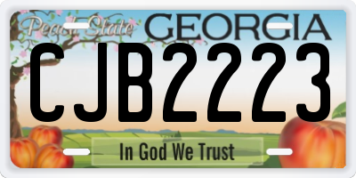 GA license plate CJB2223
