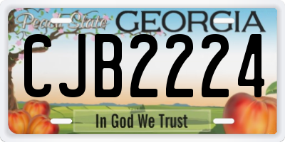 GA license plate CJB2224
