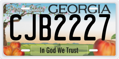 GA license plate CJB2227