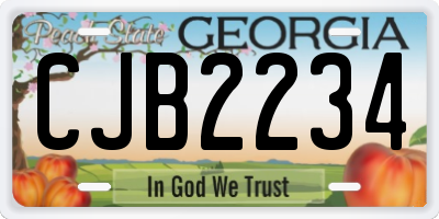 GA license plate CJB2234