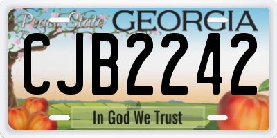 GA license plate CJB2242