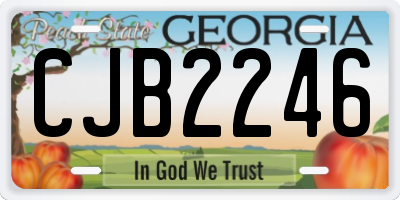 GA license plate CJB2246