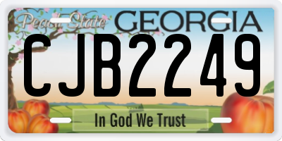 GA license plate CJB2249