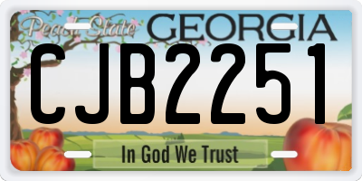 GA license plate CJB2251
