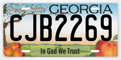 GA license plate CJB2269