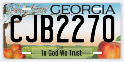 GA license plate CJB2270