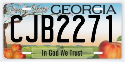 GA license plate CJB2271