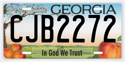 GA license plate CJB2272