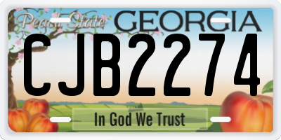 GA license plate CJB2274