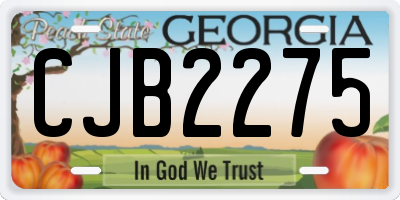 GA license plate CJB2275