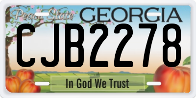 GA license plate CJB2278