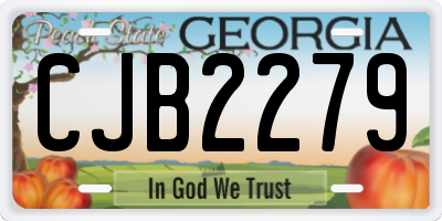 GA license plate CJB2279