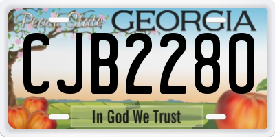 GA license plate CJB2280