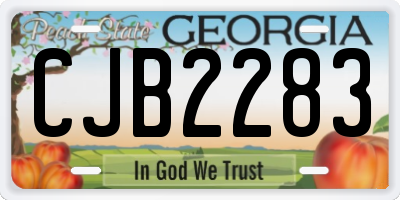 GA license plate CJB2283