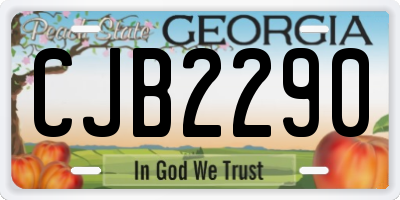 GA license plate CJB2290