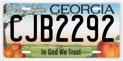 GA license plate CJB2292