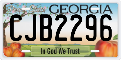 GA license plate CJB2296