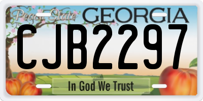 GA license plate CJB2297
