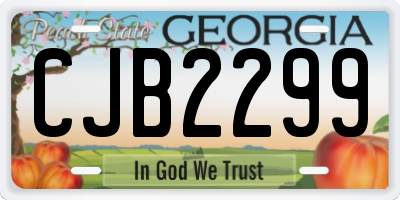 GA license plate CJB2299