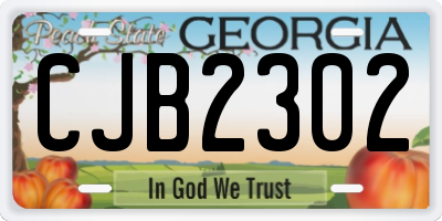 GA license plate CJB2302