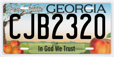 GA license plate CJB2320