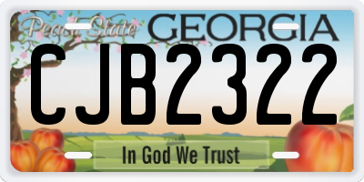 GA license plate CJB2322