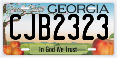 GA license plate CJB2323