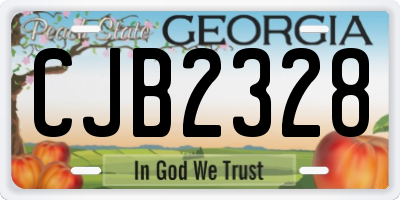 GA license plate CJB2328