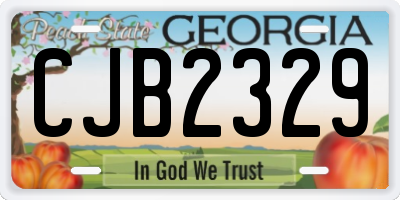 GA license plate CJB2329