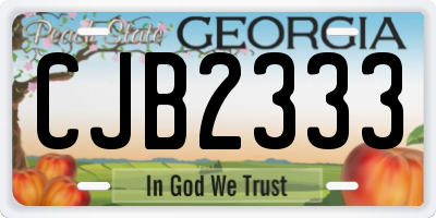 GA license plate CJB2333