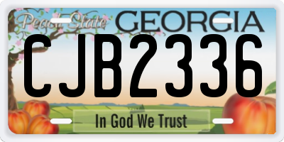 GA license plate CJB2336