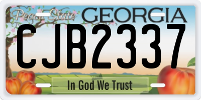 GA license plate CJB2337