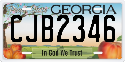 GA license plate CJB2346